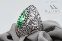 Emerald Sterling silver 925 Ring Vintage craft vrc090s
